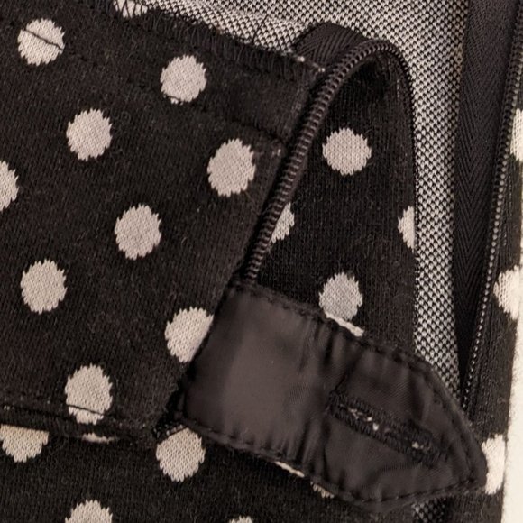 Grace Black and White Polka Don Pencil Skirt. Length: 25" - Picture 4 of 9